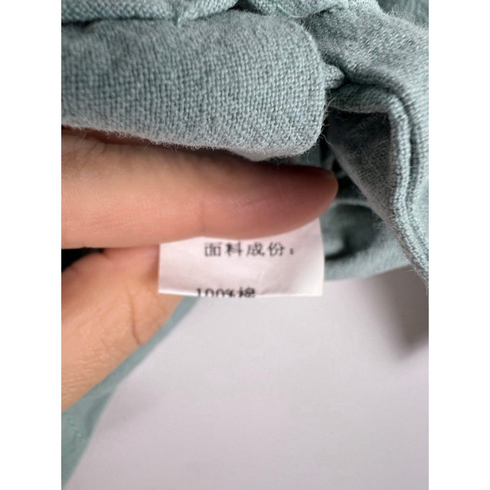 Future Kids Size 2/3 Hanfu Style Jacket Sage Green Beige Cuffs 100% Cotton Frog - Picture 6 of 9